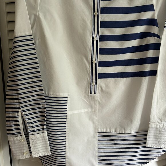 J. Crew Thomas Mason Tunic Top Womens Mixed Stripe Sz Small Preppy Coastal Chic - Picture 5 of 9